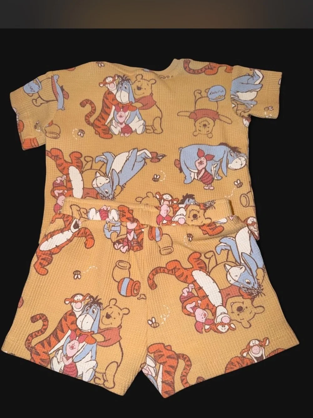 Disney Yellow Winnie the Pooh Short Pajama Set